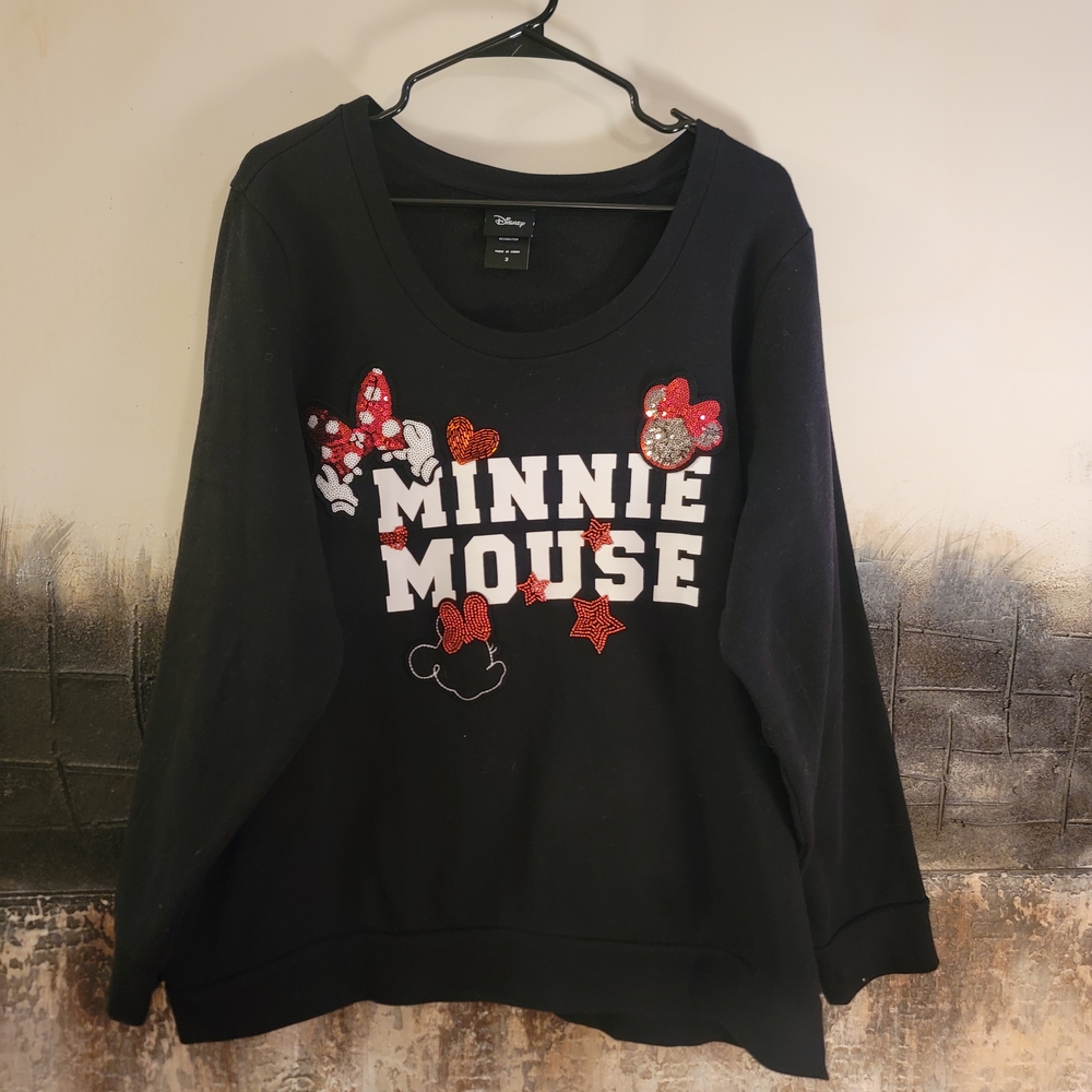 Disney Minnie Mouse Black & Red Blingy Sweater Plus Size 3